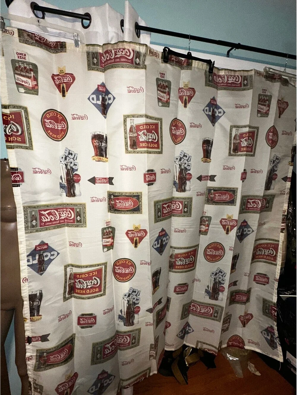 RARE Vintage Coca-Cola Themed Shower/Curtain 68